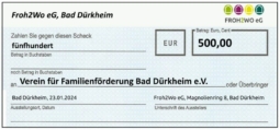 Spendenscheck an Frauenvörderverein Bad Dürkheim